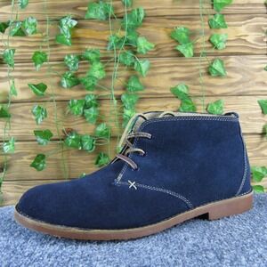 Aldo Mens EUR 43 Navy Blue Suede Lace-Up Desert Boots Casual Stylish Comfortable